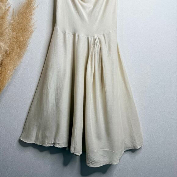Free People Jayna midi dress halter Free-est Linen blend open back XS - Picture 6 of 11